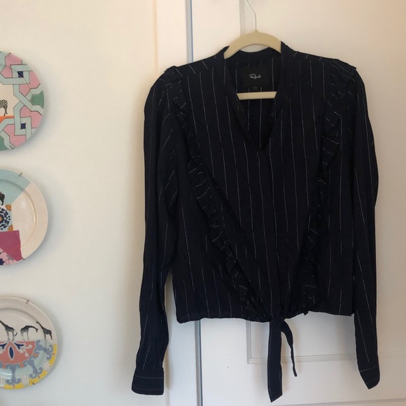 Rails Piper Ruffle Tie Top button down blouse - Picture 6 of 7